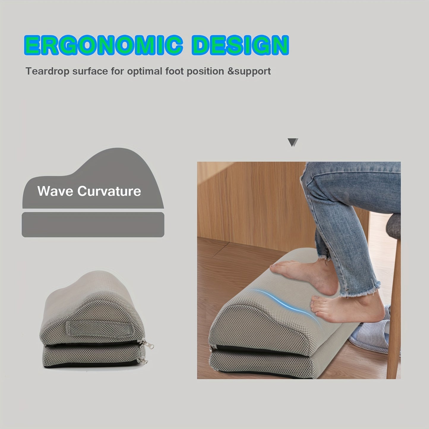 FEETZY Memory Foam Foot Rest – Adjustable Under Desk Cushion for Office & Home
